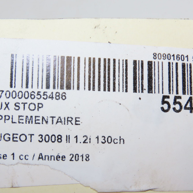 Feux stop supplementaire occasion PEUGEOT 3008 II Phase 1 04-1995->04-1999 1.2i 130ch 9811951080 5