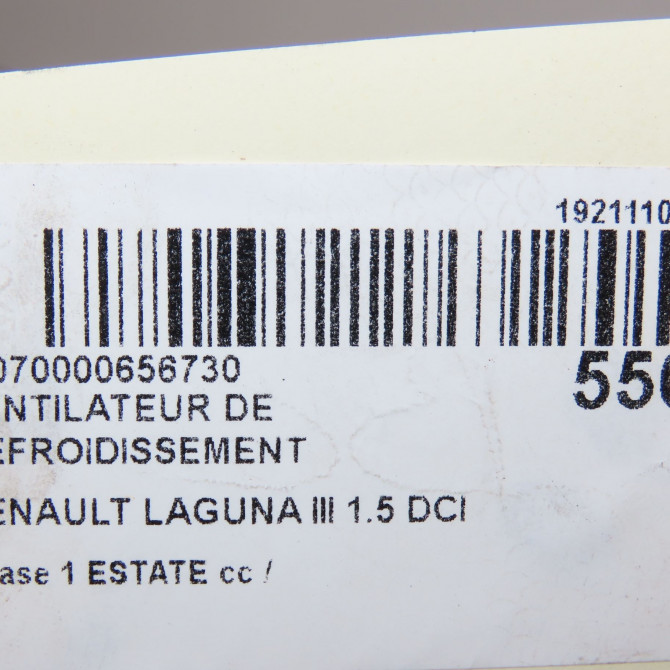 Ventilateur de refroidissement occasion RENAULT LAGUNA III Phase 1 ESTATE 10-2007->10-2010 1.5 DCI 110ch 214818947R 6
