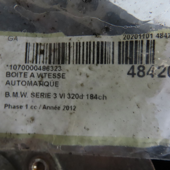 Boîte à vitesse automatique occasion B.M.W. SERIE 3 VI Phase 1 11-2011->... 320d 184ch 24009487556 7