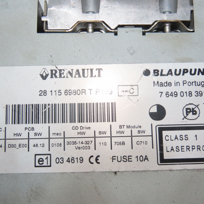 Autoradio occasion RENAULT LAGUNA III Phase 1 ESTATE 10-2007->10-2010 1.5 DCI 110ch 281152237R 4