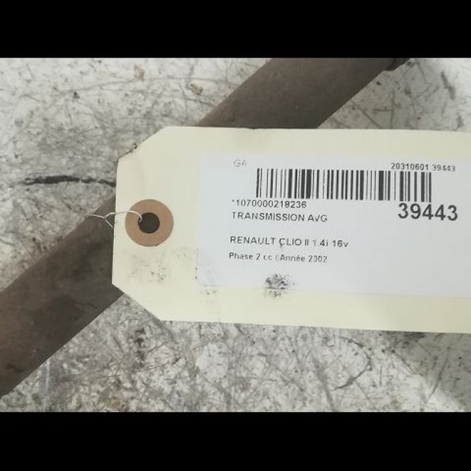 Transmission avant gauche occasion RENAULT CLIO II Phase 2 06-2001->07-2006 1.4i 16v 8200531844 2
