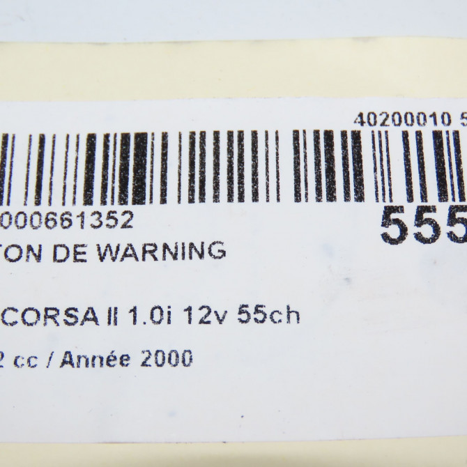 Bouton de warning occasion OPEL CORSA II Phase 2 04-1997->10-2000 1.0i 12v 55ch 9138045 5