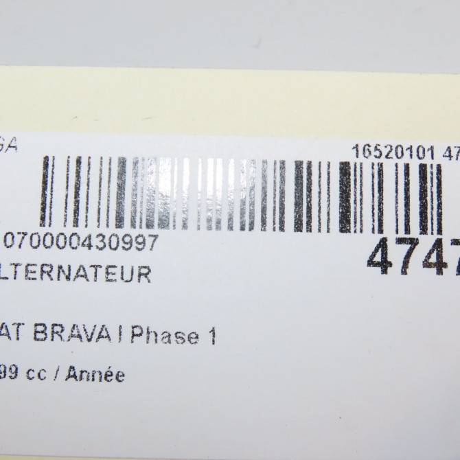 Alternateur occasion FIAT BRAVA I Phase 1 09-1995->12-2001 46437412 8