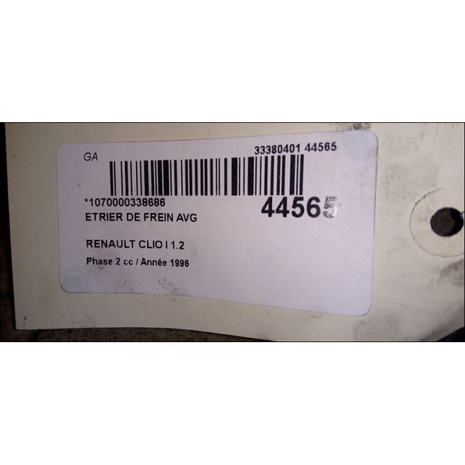 Etrier de frein avant gauche occasion RENAULT CLIO I Phase 2 03-1994->03-1996 1.2 7701201769 3