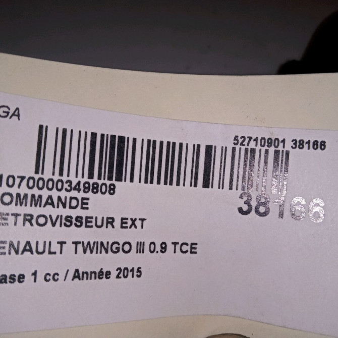 Commande rétroviseurs extérieures électriques occasion RENAULT TWINGO III Phase 1 06-2014->... 0.9 TCE 12v 90ch 255704649R 2