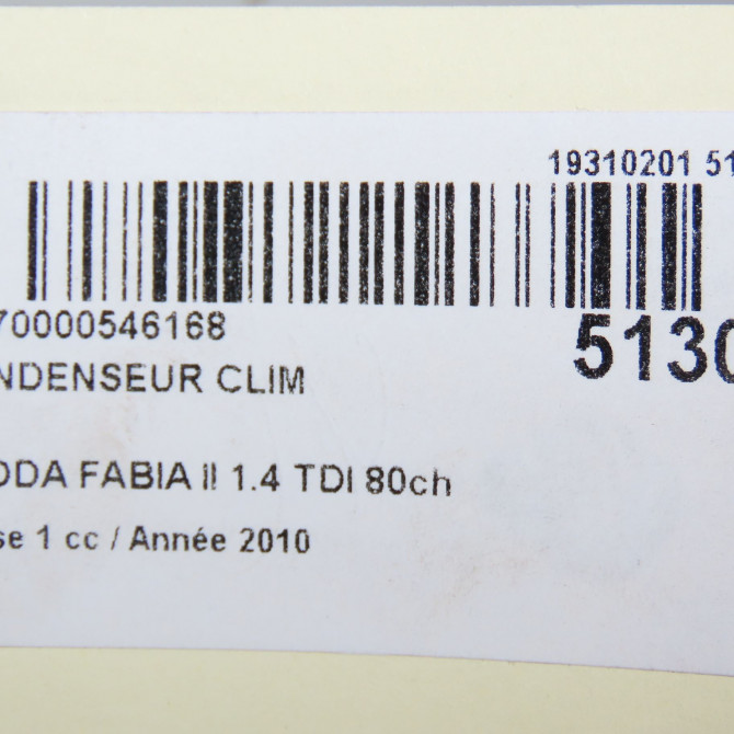 Condenseur clim occasion SKODA FABIA II Phase 1 05-2007->03-2010 1.4 TDI 80ch 6Q0820411K 5