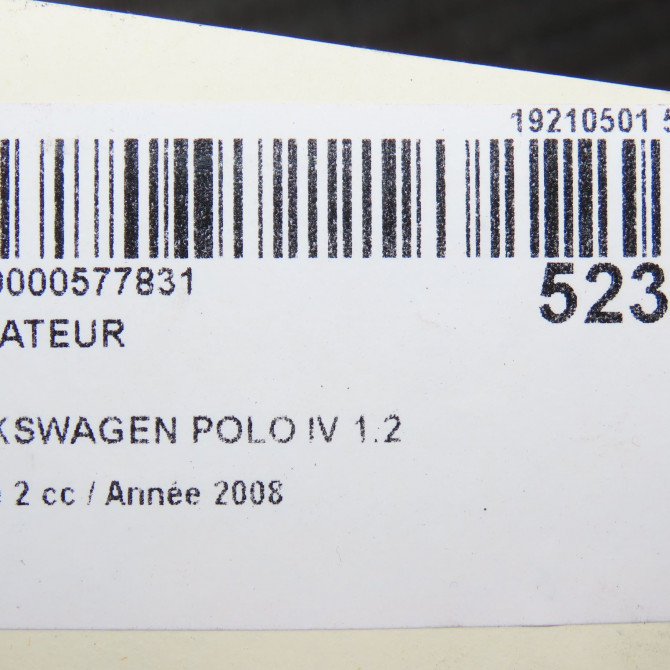 Radiateur occasion VOLKSWAGEN POLO IV Phase 2 05-2005->09-2009 1.2 60ch 6Q0121253R 6