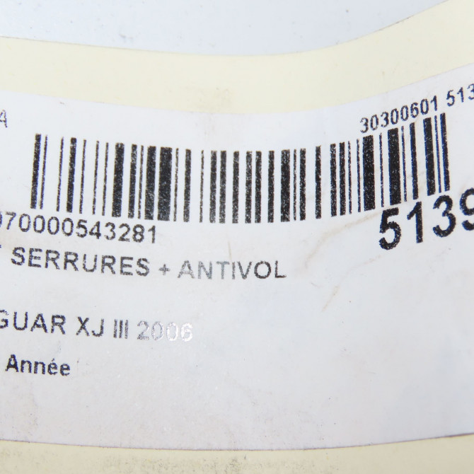 Kit serrures + antivol occasion JAGUAR XJ III C2C36312 6