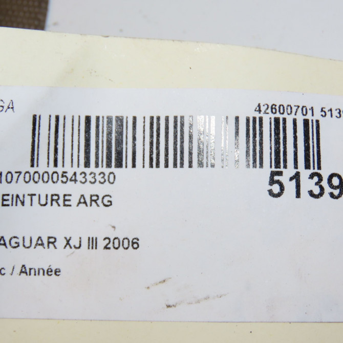 Ceinture arrière gauche occasion JAGUAR XJ III C2C39899JMN 7