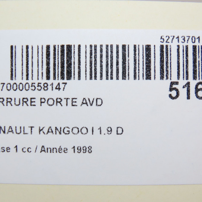 Serrure porte avd occasion RENAULT KANGOO I Phase 1 09-1997->06-2003 1.9 D 55ch 7701044464 4
