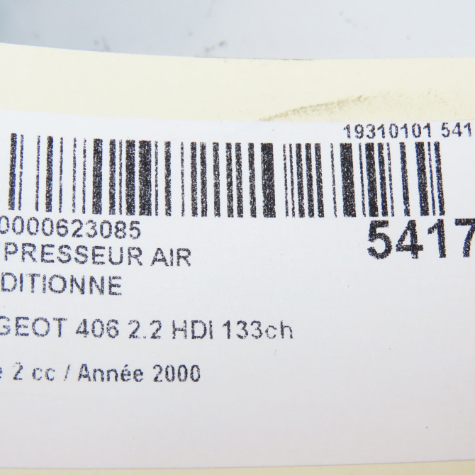 Compresseur air conditionne occasion PEUGEOT 406 Phase 2 04-1999->04-2004 2.2 HDI 133ch 6453TJ 8