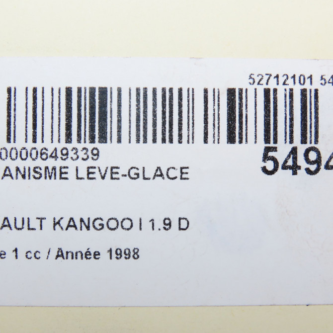 Mécanisme lève-glace avant gauche occasion RENAULT KANGOO I Phase 1 09-1997->06-2003 1.9 D 65ch 7700303542 4