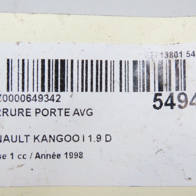 Serrure porte avg occasion RENAULT KANGOO I Phase 1 09-1997->06-2003 1.9 D 65ch 7701044463 5