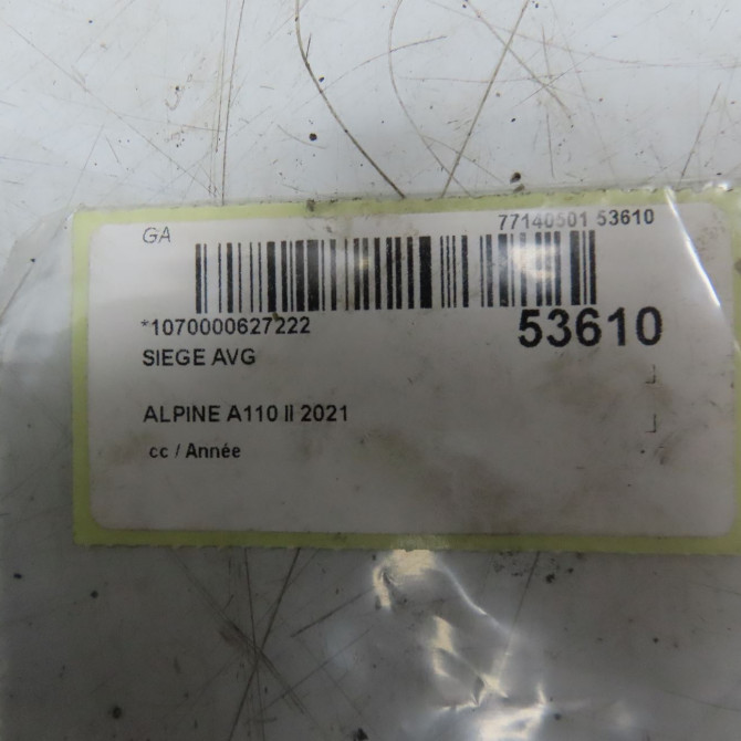 Siège avant gauche occasion ALPINE A110 II 6
