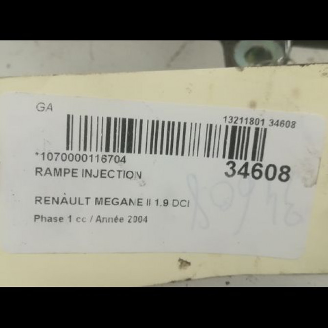 Rampe injection occasion RENAULT MEGANE II Phase 1 09-2003->12-2005 1.9 DCI 120ch 8200347176 4