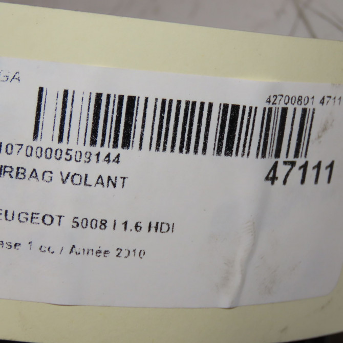 Airbag volant occasion PEUGEOT 5008 I Phase 1 11-2009->12-2013 1.6 HDI 110ch 4112PF 4