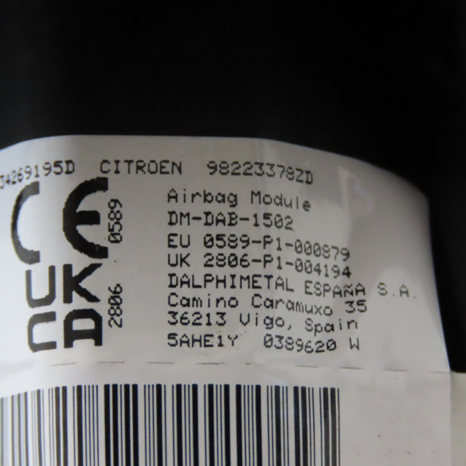 Airbag volant occasion CITROEN C5 AIRCROSS 98223378ZD 5