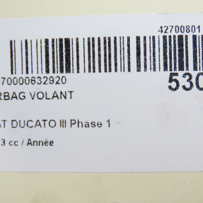Airbag volant occasion FIAT DUCATO III Phase 1 06-2006->10-2014 735685782 6