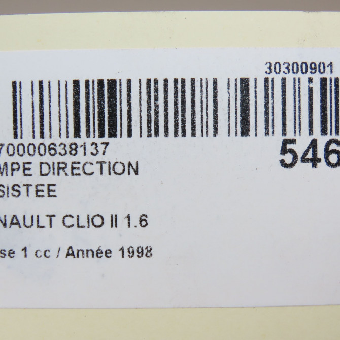 Pompe direction assistee occasion RENAULT CLIO II Phase 1 03-1998->06-2001 1.6 491106408R 7