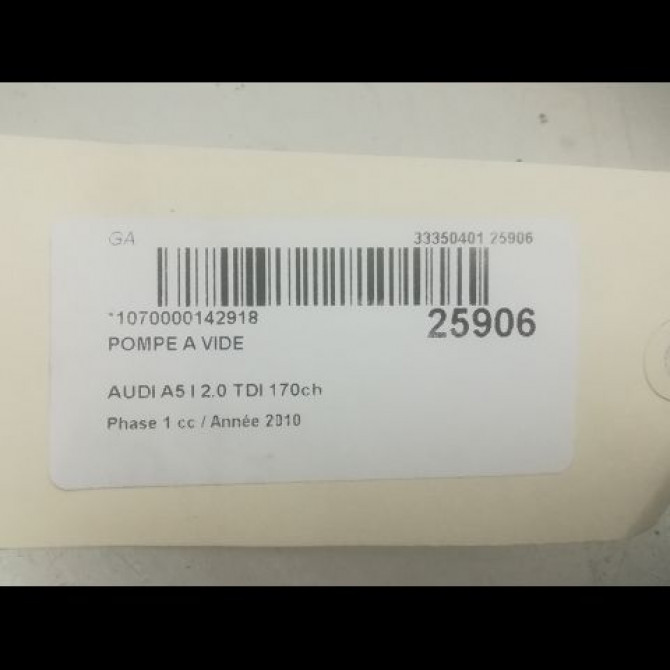 Pompe a vide occasion AUDI A5 I Phase 1 07-2007->07-2011 2.0 TDI 170ch 3L145100F 4