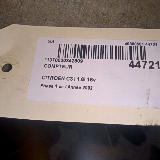 Compteur occasion CITROEN C3 I Phase 1 04-2002->10-2005 1.6i 16v 6104LW 3