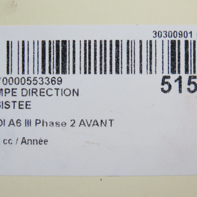 Pompe direction assistee occasion AUDI A6 III Phase 2 AVANT 10-2008->12-2010 4F0145156J 7