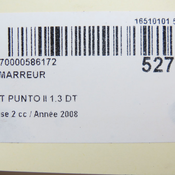 Démarreur occasion FIAT PUNTO II Phase 2 05-2003->10-2009 1.3 DT MULTIJET 16v 70ch 51880229 7