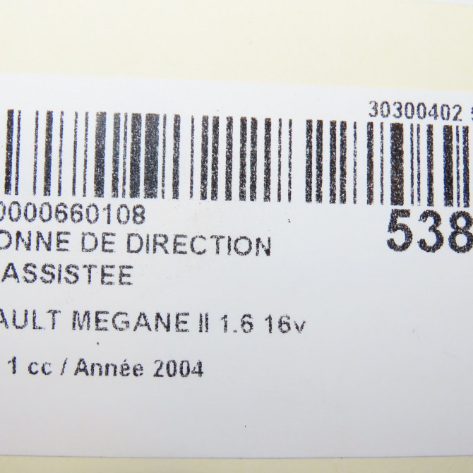 Colonne de direction non assistee occasion RENAULT MEGANE II Phase 1 09-2003->12-2005 1.6 16v 8