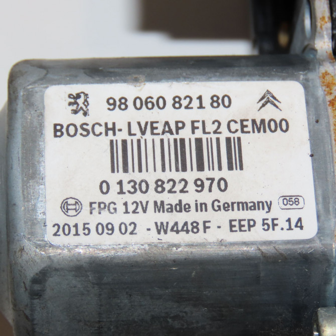 Mecanisme+moteur leve-glace ard occasion PEUGEOT 2008 Phase 1 01-2013->... 1.6 BlueHDI 100ch 9816402280 4