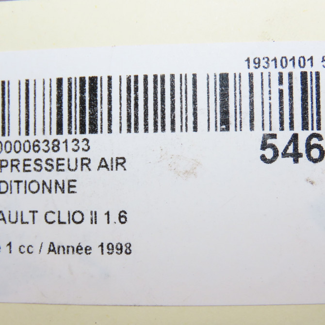 Compresseur air conditionne occasion RENAULT CLIO II Phase 1 03-1998->06-2001 1.6 7700875357 8