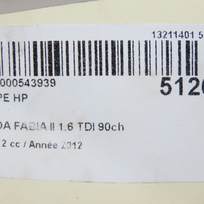 Pompe hp occasion SKODA FABIA II Phase 2 03-2010->12-2014 1.6 TDI 90ch 3L130755AL 8