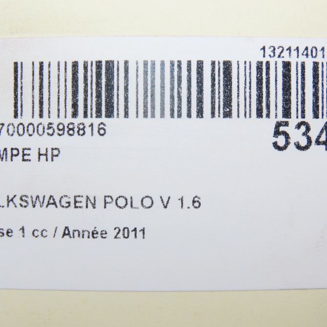 Pompe hp occasion VOLKSWAGEN POLO V POLO V Phase 1 2009-09-01->2014-05-31 1.6 TDI 90 3L130755AL 8