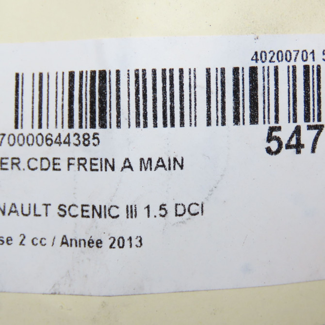 Interrupteur commande de frein a main occasion RENAULT SCENIC III Phase 2 12-2011->03-2013 1.5 DCI 110ch 6