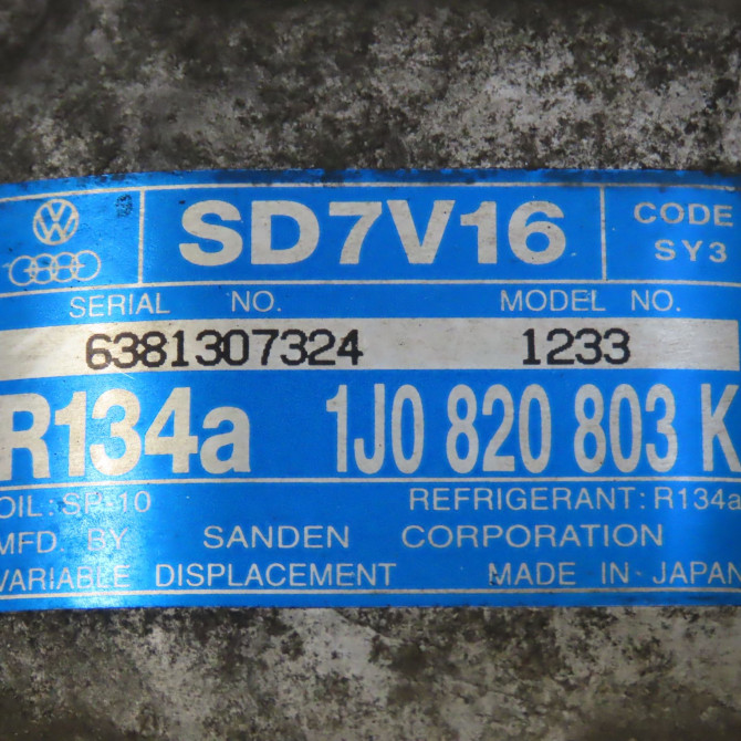 Compresseur air conditionne occasion VOLKSWAGEN BORA Phase 1 10-1998->12-2005 1.9 TDI 100ch 1J0820803N 6