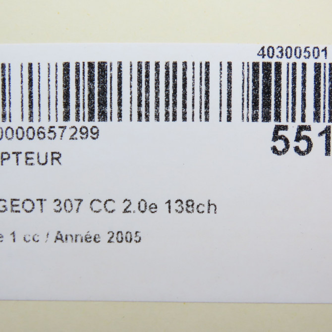 Compteur occasion PEUGEOT 307 CC Phase 1 03-2003->06-2005 2.0e 138ch 6103F4 6
