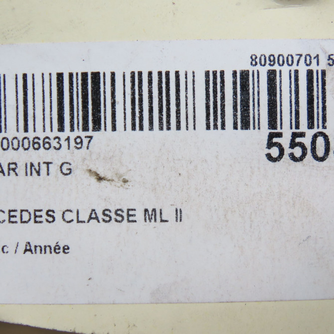 Feu arrière interieur gauche occasion MERCEDES CLASSE ML II phase 2 09-2008->06-2011 1669064101 6