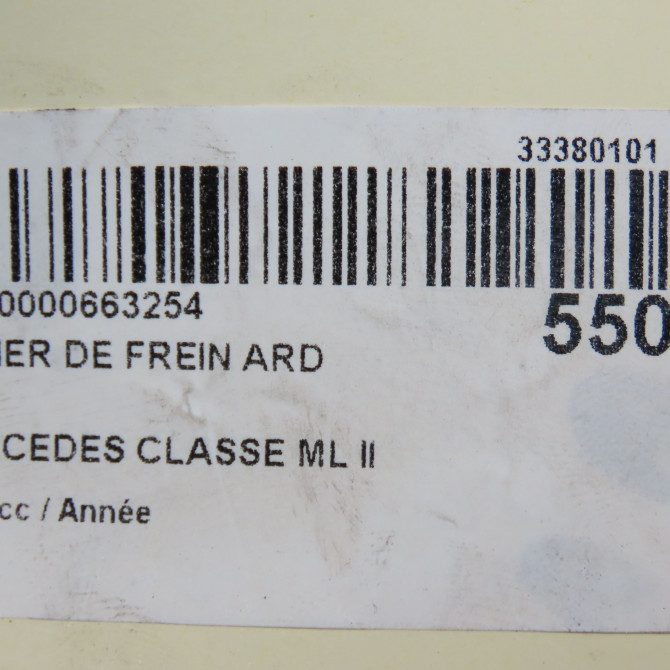 Etrier de frein arrière droit occasion MERCEDES CLASSE ML II phase 2 09-2008->06-2011 1664230681 7