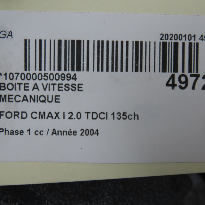 Boîte à vitesse mecanique occasion FORD CMAX I Phase 1 09-2003->03-2007 2.0 TDCI 135ch 1352856 6