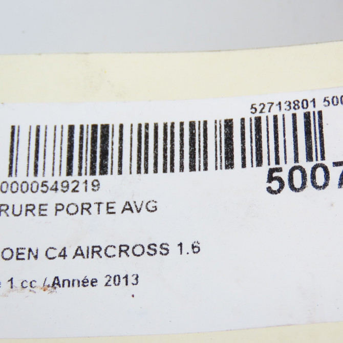 Serrure porte avg occasion CITROEN C4 AIRCROSS Phase 1 10-2011->... 1.6 e-HDI 115ch 1610367380 7