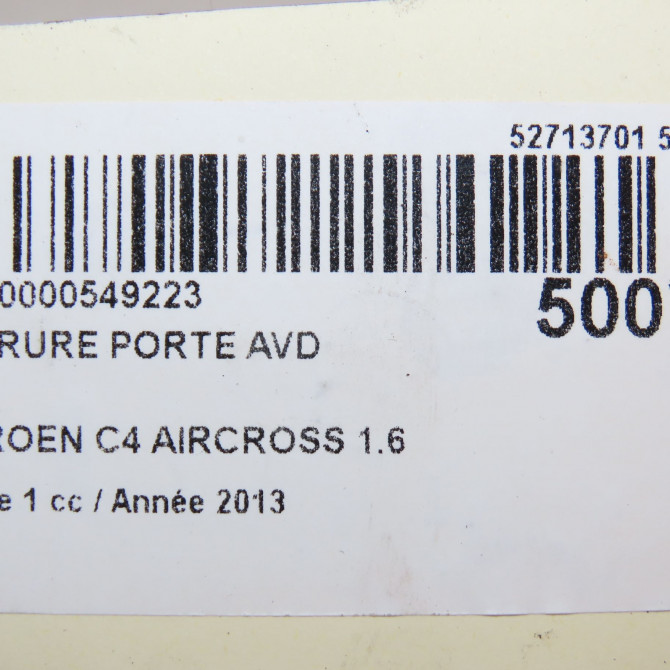 Serrure porte avd occasion CITROEN C4 AIRCROSS Phase 1 10-2011->... 1.6 e-HDI 115ch 1610198780 6