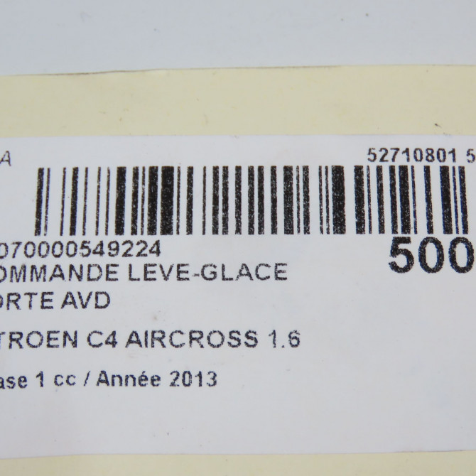 Commande lève-glace porte avant droite occasion CITROEN C4 AIRCROSS Phase 1 10-2011->... 1.6 e-HDI 115ch 6590NX 6
