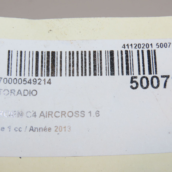 Autoradio occasion CITROEN C4 AIRCROSS Phase 1 10-2011->... 1.6 e-HDI 115ch 7