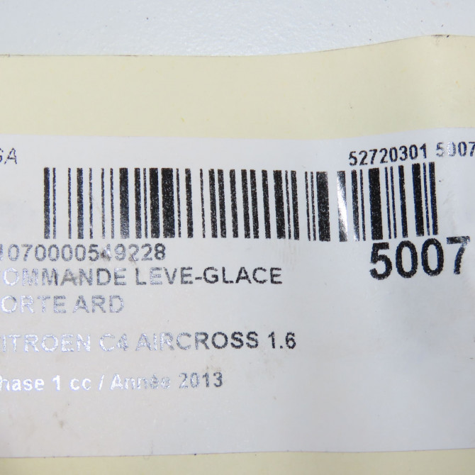 Commande leve-glace porte arrière droite occasion CITROEN C4 AIRCROSS Phase 1 10-2011->... 1.6 e-HDI 115ch 6590NX 5
