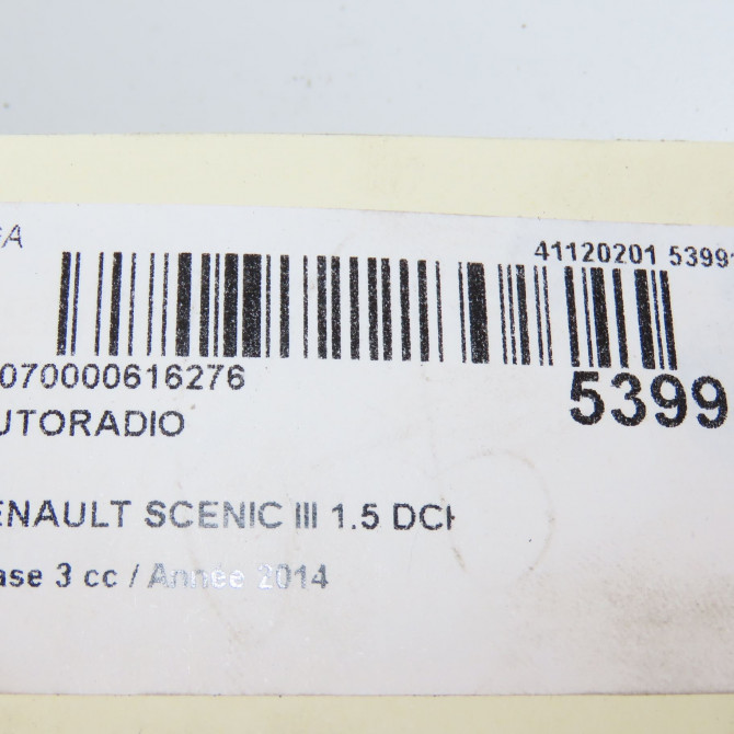Autoradio occasion RENAULT SCENIC III Phase 3 04-2013->... 1.5 DCI 110ch 281158348R 6
