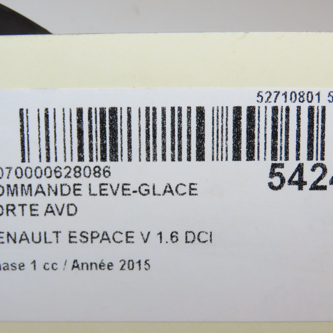 Commande lève-glace porte avant droite occasion RENAULT ESPACE V Phase 1 02-2015->... 1.6 DCI 160ch 254214896R 5