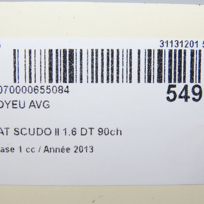 Moyeu avg occasion FIAT SCUDO II Phase 1 04-2007->... 1.6 DT 90ch 9647052488 4