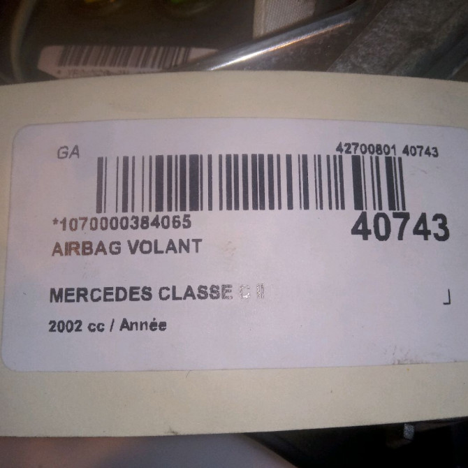 Airbag volant occasion MERCEDES CLASSE C II Phase 1 05-2000->03-2004 20346018989B51 4