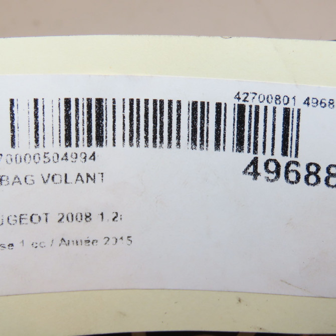 Airbag volant occasion PEUGEOT 2008 Phase 1 01-2013->... 1.2i PURETECH 110ch 98072114ZD 4