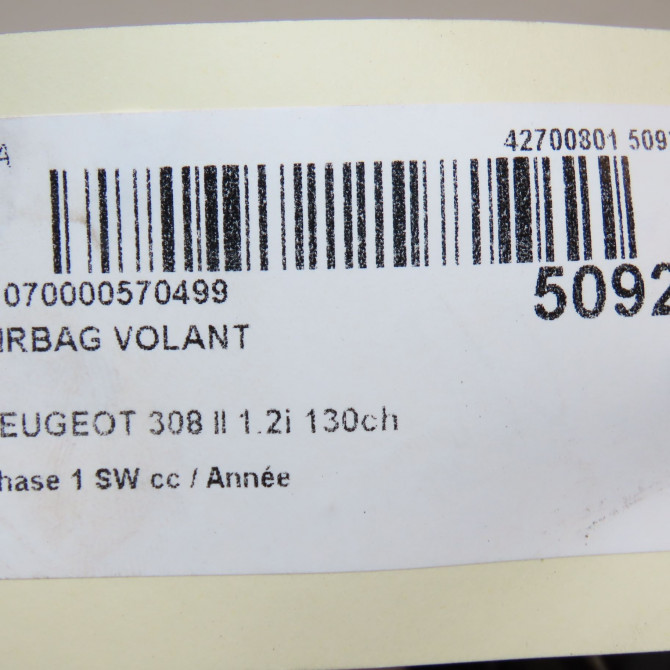 Airbag volant occasion  96783105ZD 6