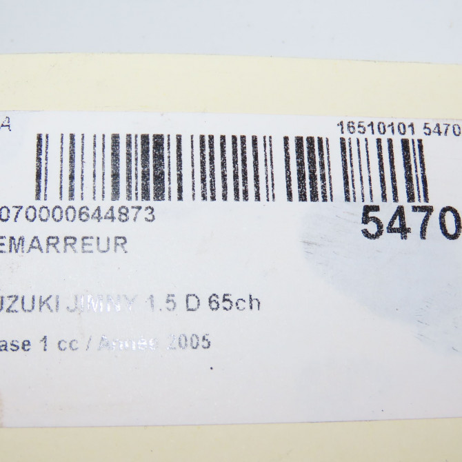 Démarreur occasion SUZUKI JIMNY Phase 1 04-1995->04-1999 1.5 D 65ch 3110084A00 6